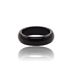 Кольцо из черного агата, 5мм, размер 17,18